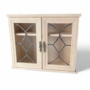 Small Cream Wooden Display Cabinet
